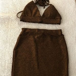 Gold BodyCon Midi Dress